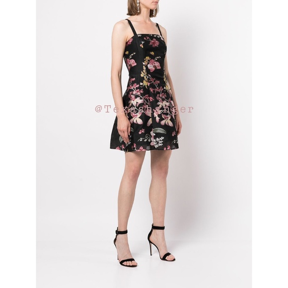 NWT Marchesa Notte Floral Fils Coupe Mini Dress Sz 0 - Picture 1 of 13